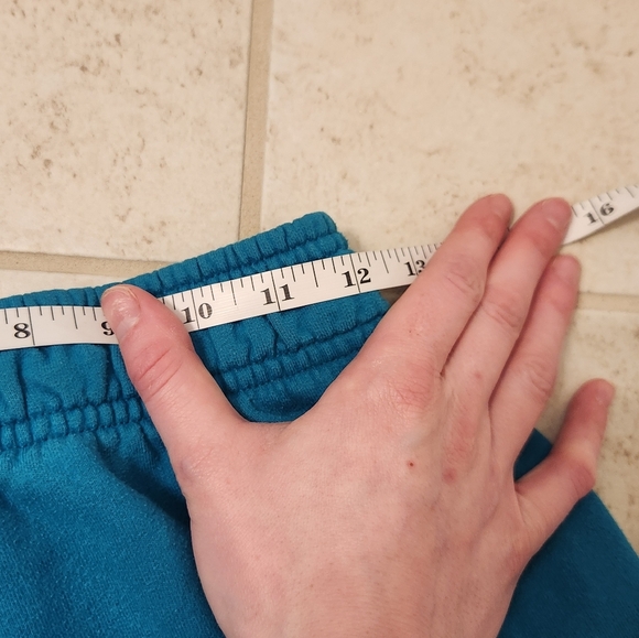 Champion Mens Powerblend Fleece Raw Hem Athletic Shorts Teal Size Small #A1 - Picture 4 of 5